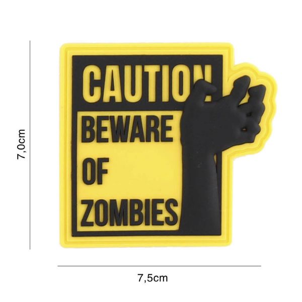Klettabzeichen Beware Of Zombies - gelb