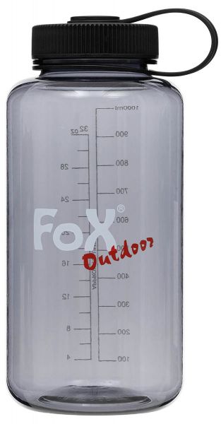 Trinkflasche, Weithals, Tritan, grau, 1 l