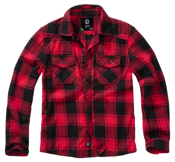 Brandit - Kids Check Shirt Long Sleeve red/black