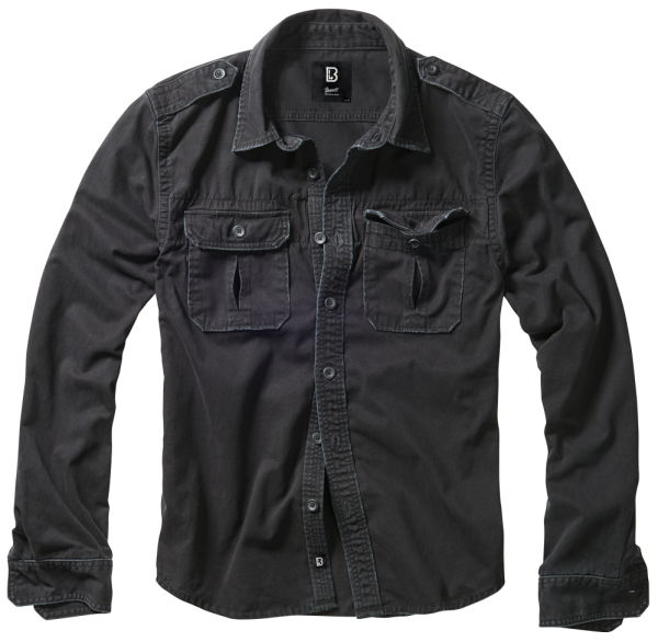 Brandit - Vintage Shirt Long Sleeve black