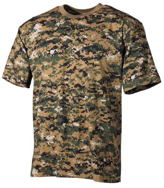 US T-Shirt, halbarm, digital woodland, 170 g/m²