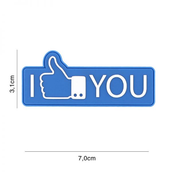 Klettabzeichen I Like You - blau