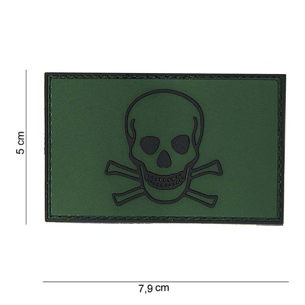 Klettabzeichen Skull And Bones - oliv