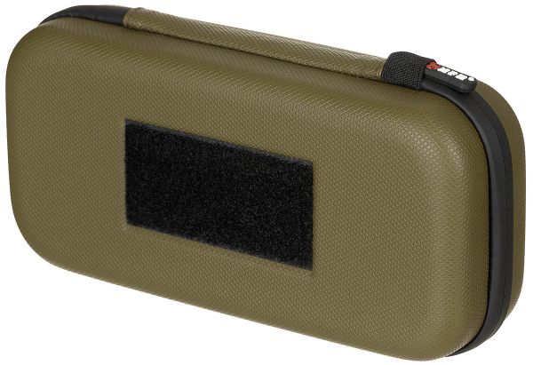 Tasche, Hartschale, gross, mit Klettschlaufen, oliv