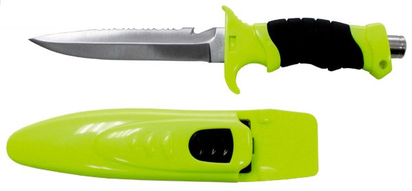 Tauchermesser, &quot;Profi&quot;, neon-gelb/schwarz, Scheide