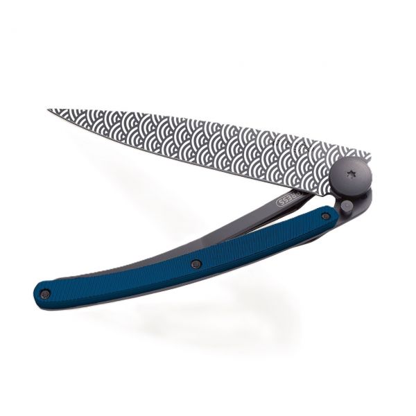 Deejo Klappmesser - Wolken blau Aluminium 37g