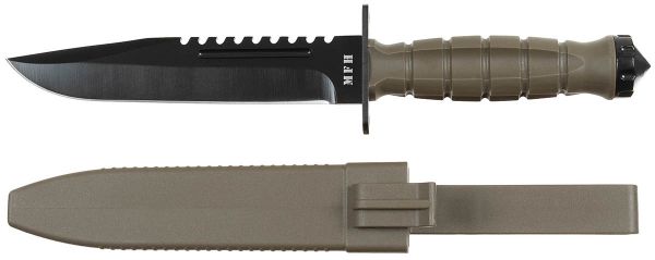 Kampfmesser, &quot;Storm&quot;, oliv, Kunststoffgriff, Scheide