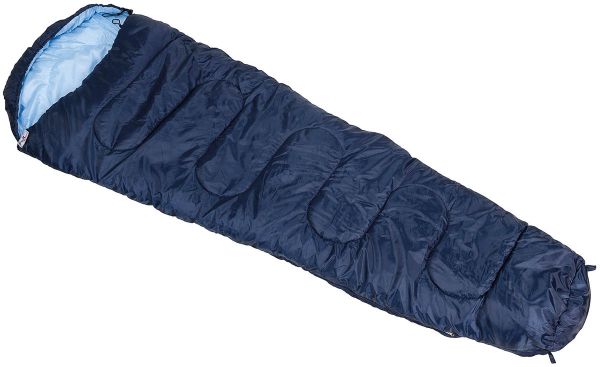 Mumienschlafsack, blau, 2-lagige Füllung