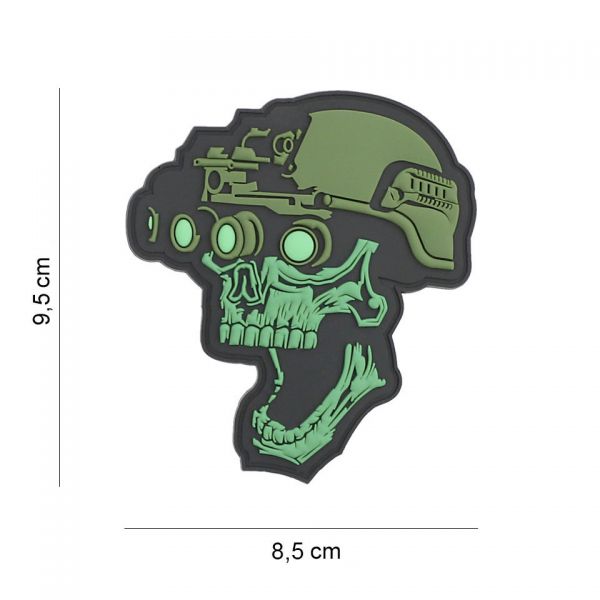 Klettabzeichen Night Vision Skull - oliv