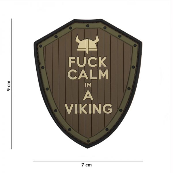 Klettabzeichen Fuck Calm I&#039;m A Viking - oliv