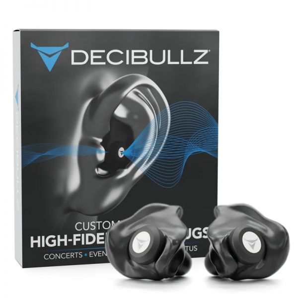 Decibullz - High-Fidelity Earplugs Gehörschutzstöpsel schwarz (SNR=19db)