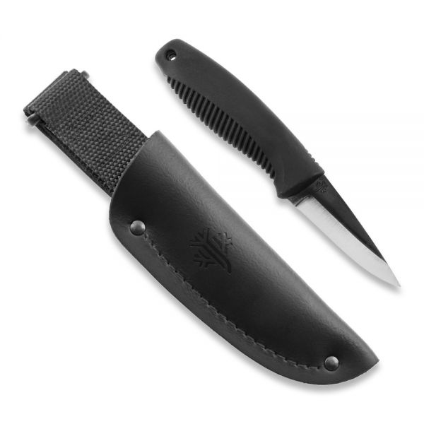 Peltonen Knives - M23 Ranger Cub schwarz, unbeschichtet, Lederscheide (schwarz)