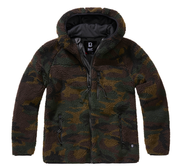 Brandit - Women Teddyfleece Jacket Hooded woodland