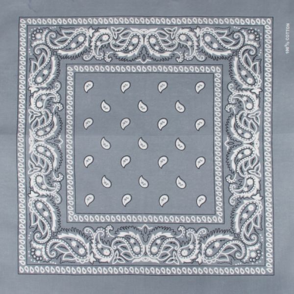 Bandana, hellgrau-weiss, Gr. 55 x 55 cm, Baumwolle