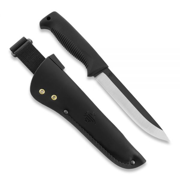 Peltonen Knives - M95 Ranger Puukko schwarz, unbeschichtet, Lederscheide (schwarz)