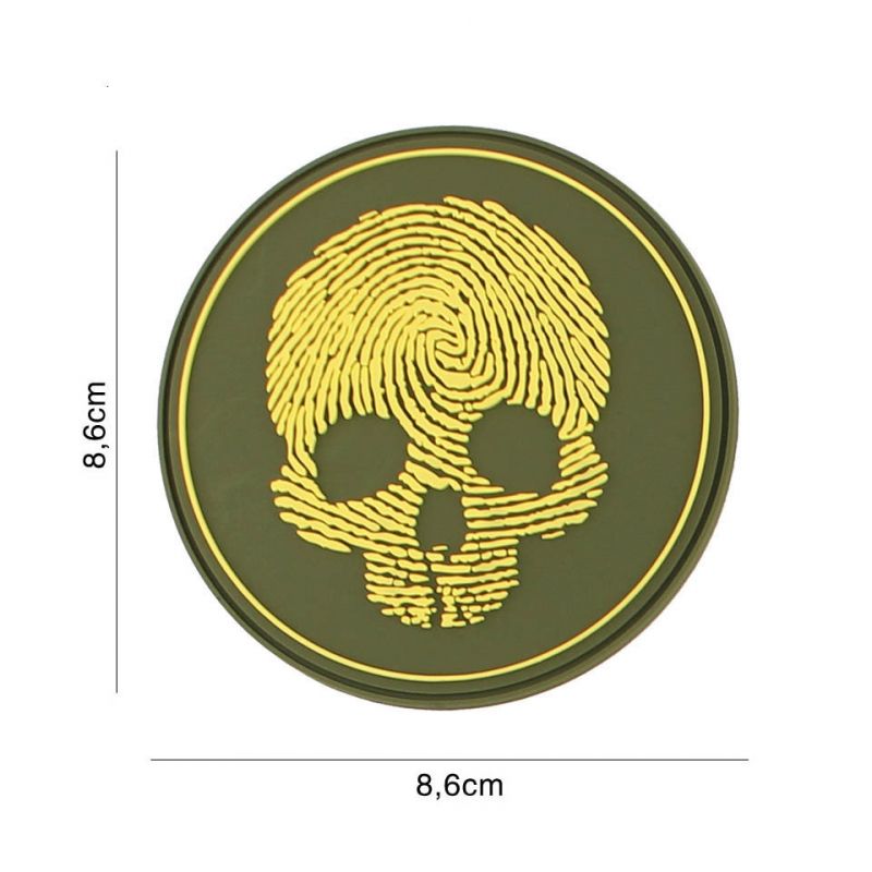Image of Klettabzeichen fingerprint skull - gelb