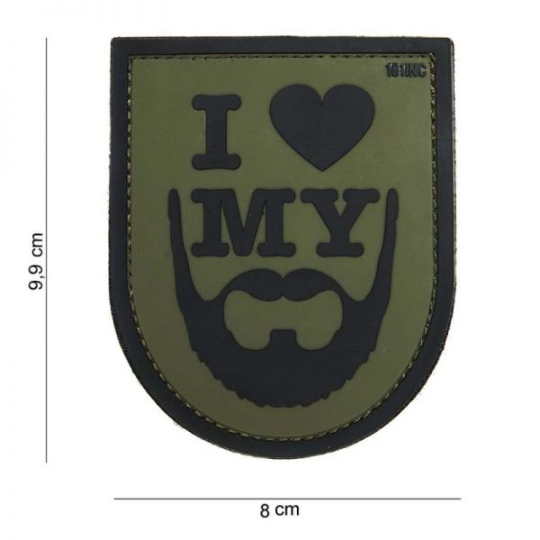 Klettabzeichen I Love My Beard - grün