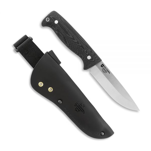 Peltonen Knives - M07 Full Tang schwarz, unbeschichtet, Lederscheide (schwarz)