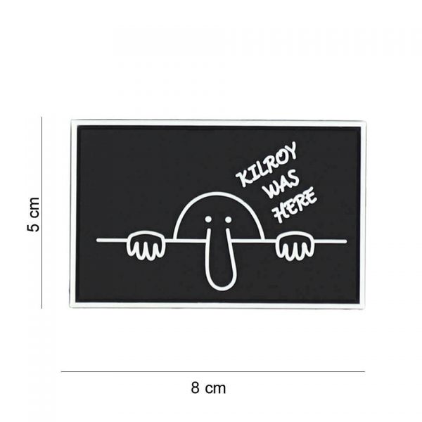 Klettabzeichen Kilroy Was Here - schwarz