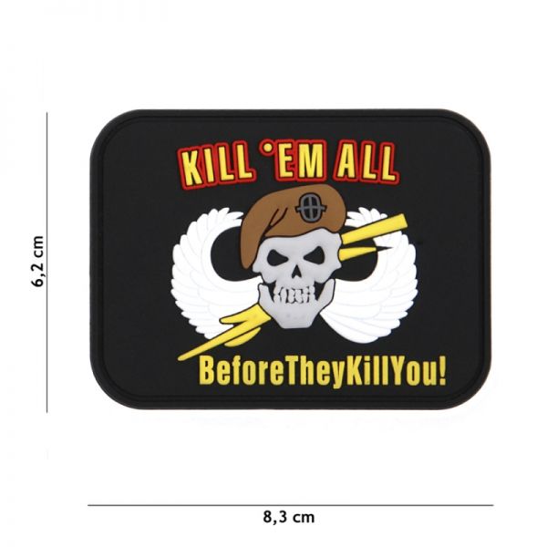 Klettabzeichen Kill &#039;Em All - schwarz