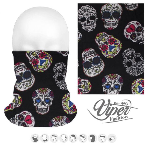 Mehrzweckschal 9 in 1, multicolor &quot;Totenkopf Skull&quot;