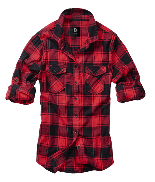 Brandit - Women Amy Flannel Shirt Long Sleeve red/black