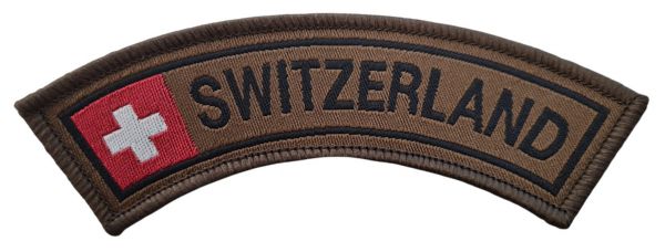 Klettabzeichen - Switzerland olive/rot