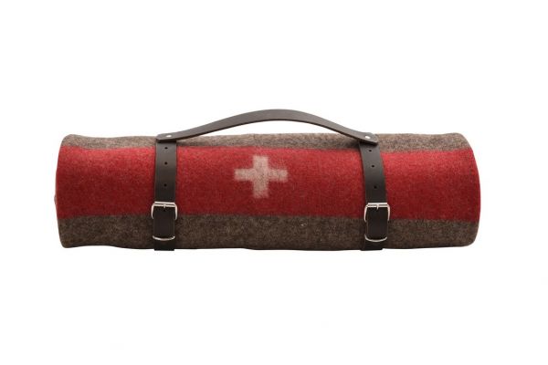 Rindsledergurt für Schweizer Armee Wolldecke (ohne Wolldecke)