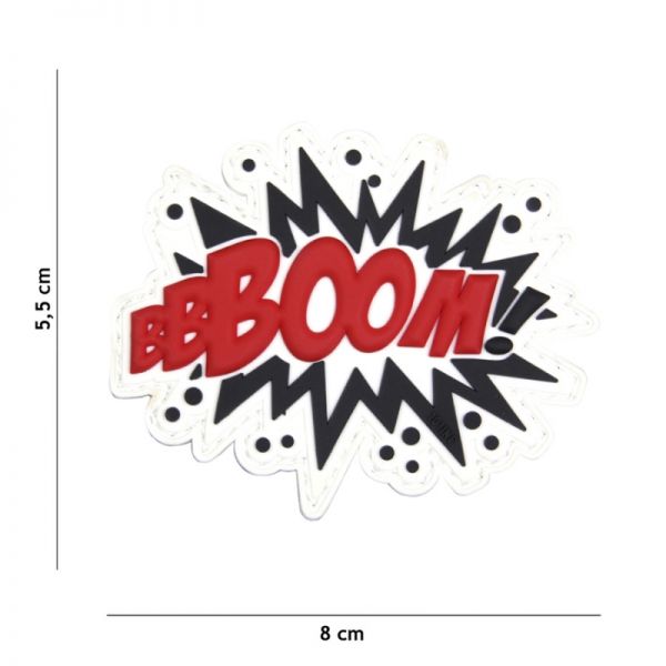 Klettabzeichen BOOM! - rot