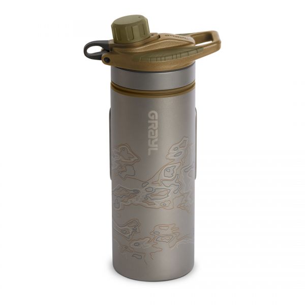 GRAYL - Wasserfilter Geopress TI+ Titanium Bottle &amp; Cook Lid (Coyote Brown)