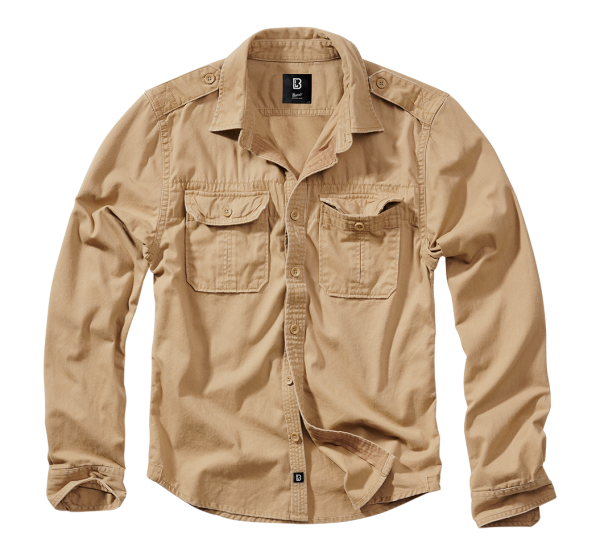 Brandit - Vintage Shirt Long Sleeve camel