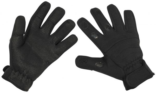 Fingerhandschuhe, &quot;Combat&quot;, Neopren, schwarz