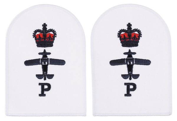 Brit. Stickabzeichen, weiss, &quot;ROYAL NAVY, P&quot;, neuw.