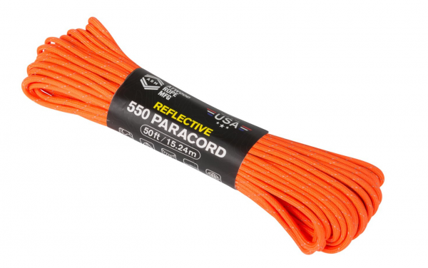 Atwood Rope MFG - 550 Reflective Paracord 15m (neon orange)