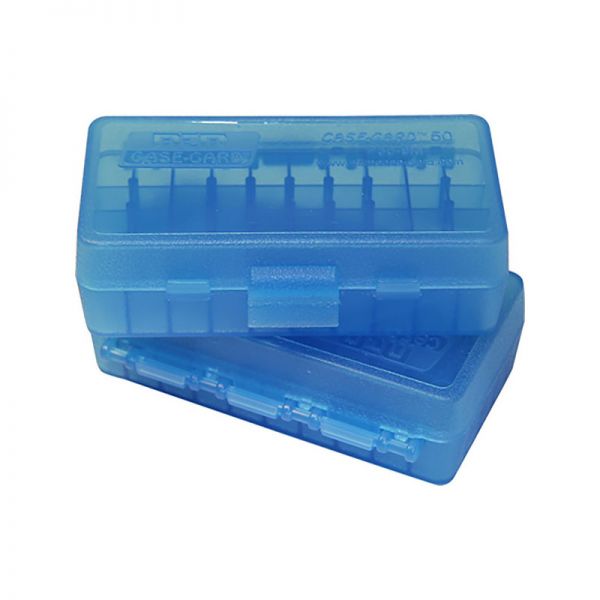 MTM CASE-GARD - Patronenbox MTM P50-9M-24, clear blue (50x9mm Para)