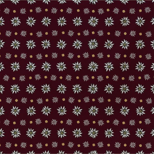 Bandana, bordeaux Edelweiss, Gr. 55 x 55 cm, Baumwolle