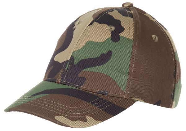 Kinder BB Cap, mit Schild, grössenverstellbar, woodland
