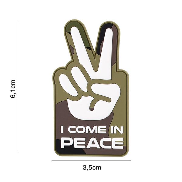 Klettabzeichen I Come In Peace - woodland