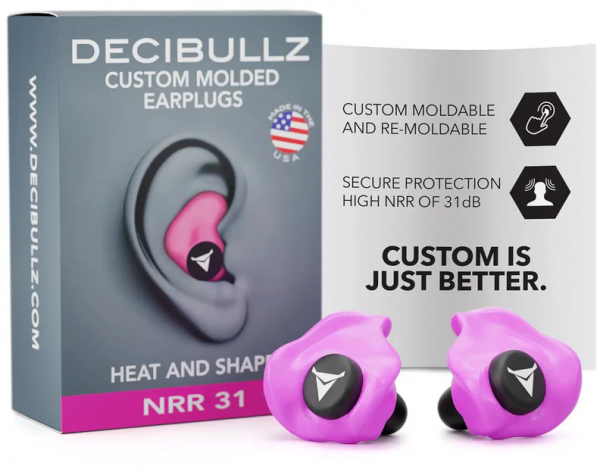 Decibullz - Custom Molded Earplugs Gehörschutzstöpsel pink (SNR=27db)