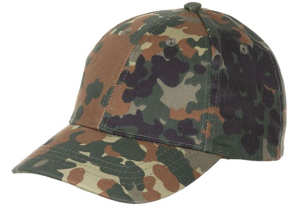 Kinder BB Cap, mit Schild, grössenverstellbar, flecktarn