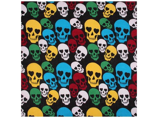 Bandana, Skulls farbig, Gr. 55 x 55 cm, Baumwolle