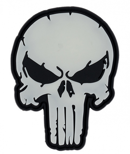 Klettabzeichen Punish Totenkopf - glow in the dark
