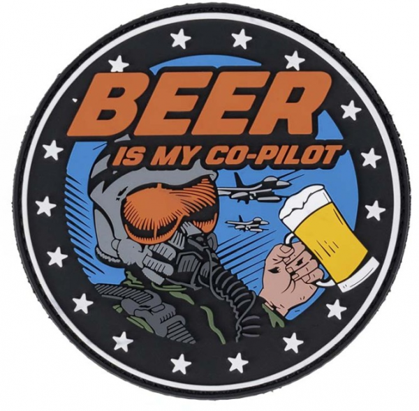Klettabzeichen Beer Is My Co-Pilot - color