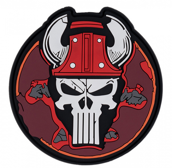 Klettabzeichen Punisher Skull - rot