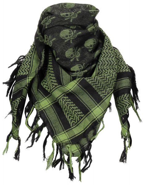 Halstuch, &quot;Shemagh&quot;, oliv-schwarz, mit Totenkopf