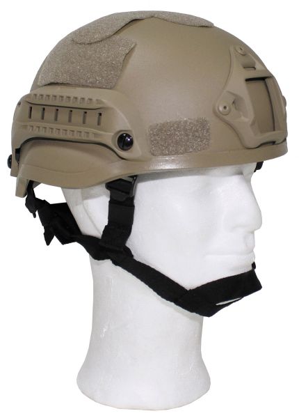 US Helm, &quot;MICH 2002&quot;, Rails, coyote tan, ABS-Kunststoff