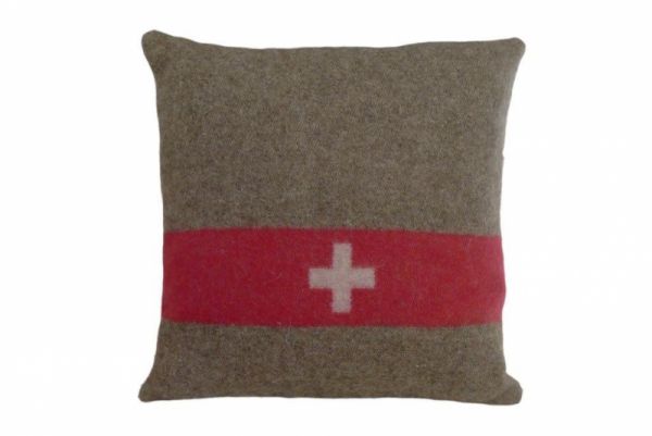 Kissenhülle 45cm x 45cm &quot;Schweizer Armee Wolldecke&quot;