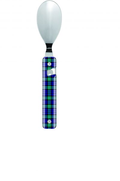 AKINOD - Besteckset faltbar 13H25, Hochglanz Poliert, Grüner Tartan
