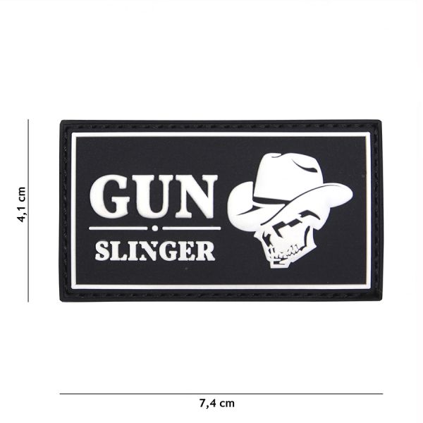Klettabzeichen Gun Slinger Skull Cowboy - schwarz