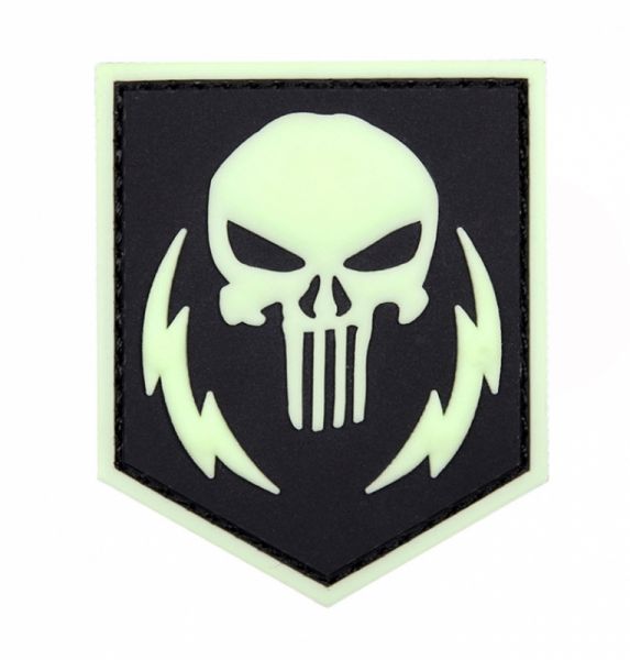 Klettabzeichen Punisher thunderstruck - glow in the dark